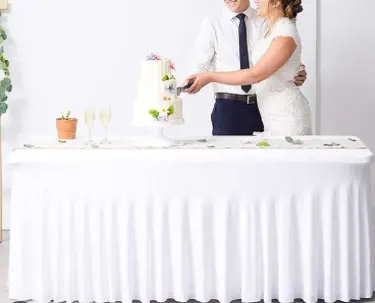 Nappe table jupon blanche