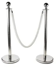 Poteau de guidage argent corde blanche