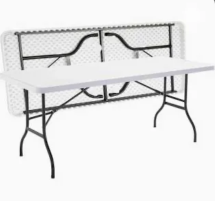 Table de réception rectangle en polypropylène plateau plat 180cm