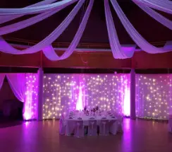 Rideau LED change couleur & voilage blanc