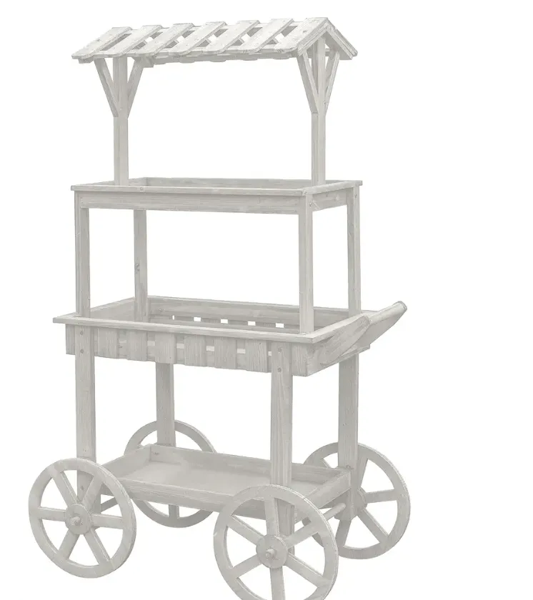 Candy bar blanc l46xL100xH163cm 3 niveaux