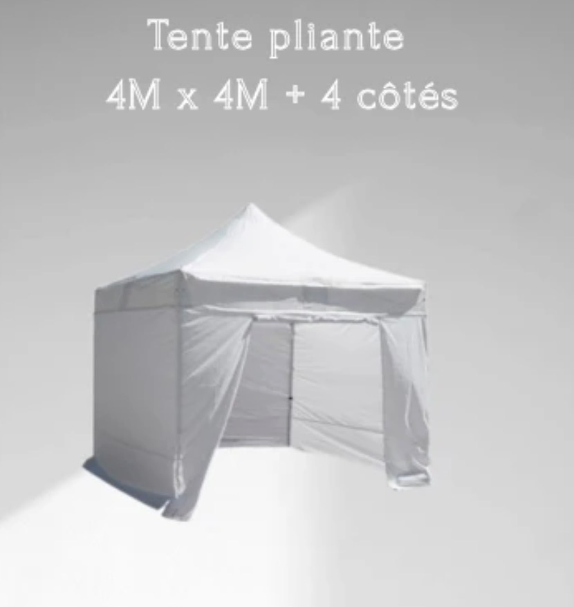 tente pliante 4m x 4m + 4 côtés