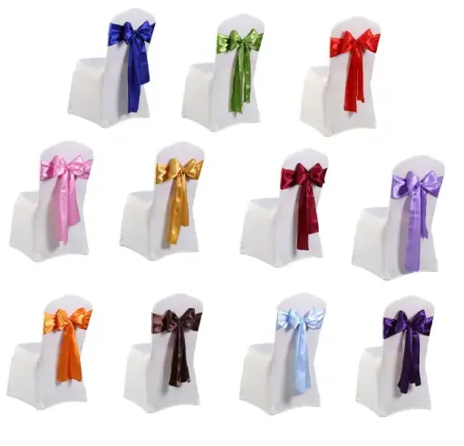 Housse de chaise blanche + noeud satin