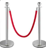 Poteau de guidage argent corde rouge